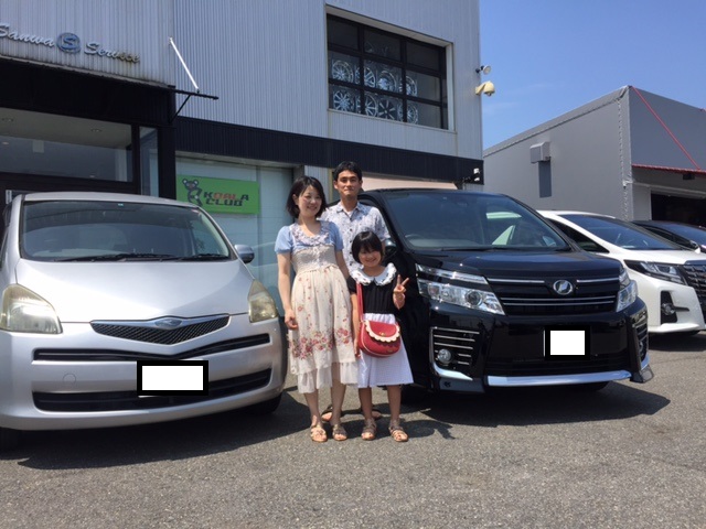 大野様　新車ヴォクシー一宮市